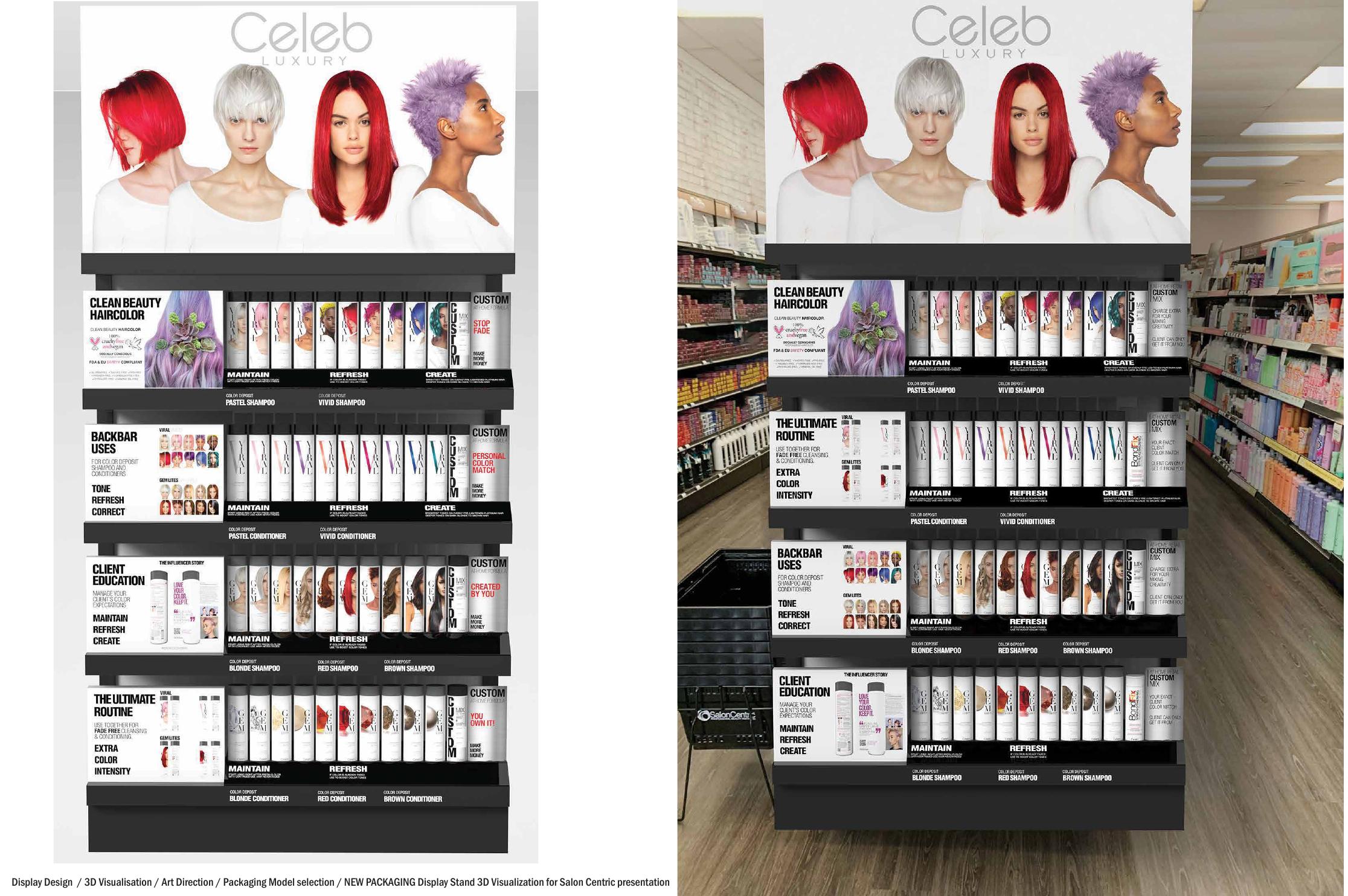 Updated Celeb Luxury SalonCentric retail display visualization